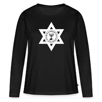 Mossad Israël Renseignement israélien Tel Aviv - T-shirt manches longues Premium bio Femme - noir - Devant - Julia (174cm)