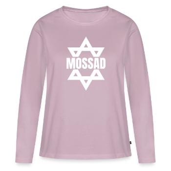 Mossad Israël Renseignement israélien Tel Aviv - T-shirt manches longues Premium bio Femme - rose poudré - Devant - Julia (174cm)