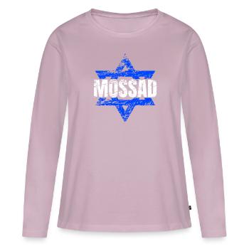 Mossad Israël Renseignement israélien Tel Aviv - T-shirt manches longues Premium bio Femme - rose poudré - Devant - Julia (174cm)