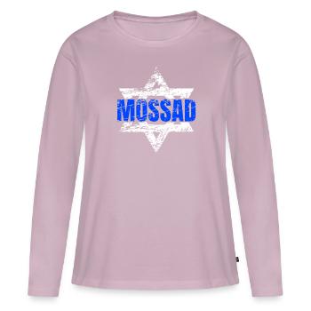 Mossad Israël Renseignement israélien Tel Aviv - T-shirt manches longues Premium bio Femme - rose poudré - Devant - Julia (174cm)