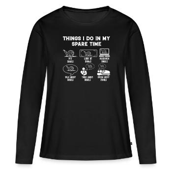 Snail Shell Lifestyle Snail Collector & Collection - Women's Premium Organic Long Sleeve Shirt - black - Front - Julia (174cm)