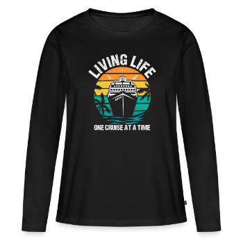 Live Live One Cruise to a Time Ship - Women's Premium Organic Long Sleeve Shirt - black - Front - Julia (174cm)