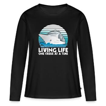 Live Live One Cruise to a Time Ship - Women's Premium Organic Long Sleeve Shirt - black - Front - Julia (174cm)