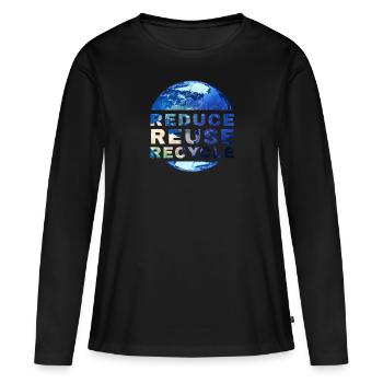 Reduce Recycle Hazardous Waste Reuse - Women's Premium Organic Long Sleeve Shirt - black - Front - Julia (174cm)