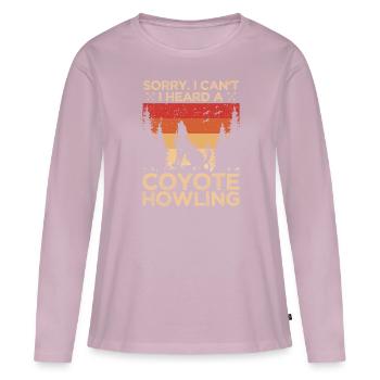 Chasseurs de coyotes - T-shirt manches longues Premium bio Femme - rose poudré - Devant - Julia (174cm)