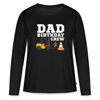 Papa Birthday Crew Construction Theme - Women's Premium Organic Long Sleeve Shirt - black - Front - Julia (174cm)