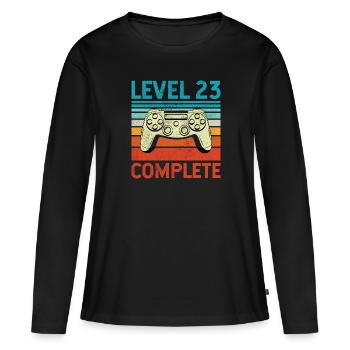 Level 23 Complete - Frauen Premium Bio Langarmshirt - Schwarz - Vorne - Julia (174cm)