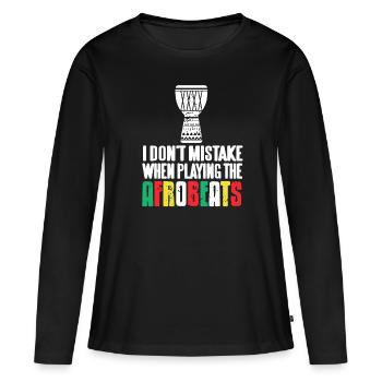 Je ne me trompe pas en jouant the Afrobeats Funny - T-shirt manches longues Premium bio Femme - noir - Devant - Julia (174cm)