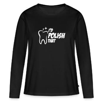 Technicien de laboratoire dentaire Technicien dentaire - T-shirt manches longues Premium bio Femme - noir - Devant - Julia (174cm)