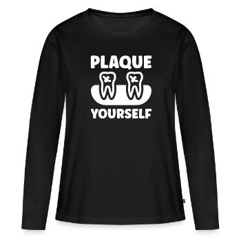 Technicien de laboratoire dentaire Technicien dentaire - T-shirt manches longues Premium bio Femme - noir - Devant - Julia (174cm)