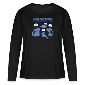 Second -Hand -Tiere Machen Erstklassige Haustiere - Frauen Premium Bio Langarmshirt - Schwarz - Vorne - Julia (174cm)