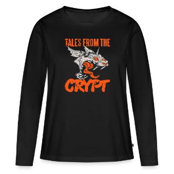 Tales From The Crypt Retro Vintage Halloween Demon - Women's Premium Organic Long Sleeve Shirt - black - Front - Julia (174cm)