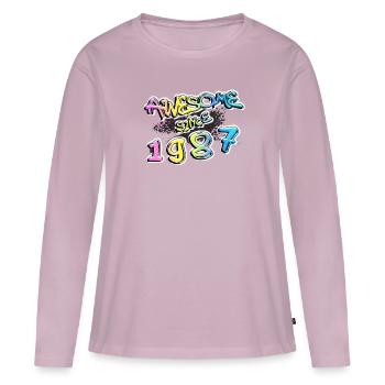 Awesome since 1987 Graffiti Motiv - Frauen Premium Bio Langarmshirt - Altrosa - Vorne - Julia (174cm)