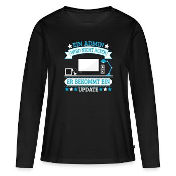 Admin Programmierer Admin bekommt nur ein Update - Frauen Premium Bio Langarmshirt - Schwarz - Vorne - Julia (174cm)