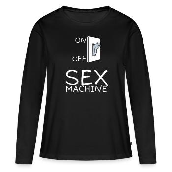 Sex Machine A Selector Sexualité Humour - T-shirt manches longues Premium bio Femme - noir - Devant - Julia (174cm)