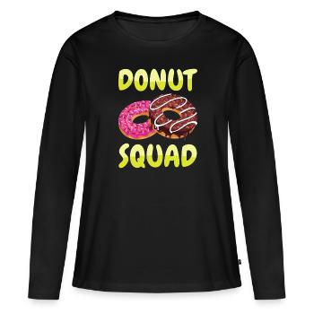 Donut Squad - T-shirt manches longues Premium bio Femme - noir - Devant - Julia (174cm)