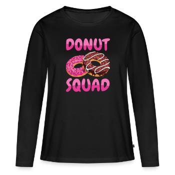 Donut Squad - T-shirt manches longues Premium bio Femme - noir - Devant - Julia (174cm)