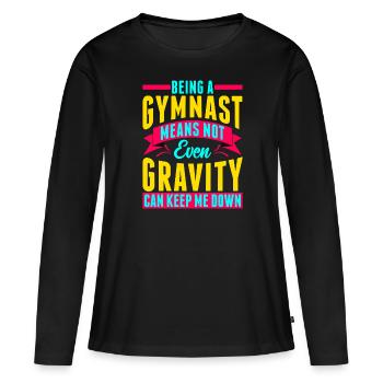 Gymnastique Gymnastique Gymnaste - T-shirt manches longues Premium bio Femme - noir - Devant - Julia (174cm)