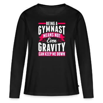 Gymnastique Gymnastique Gymnaste - T-shirt manches longues Premium bio Femme - noir - Devant - Julia (174cm)