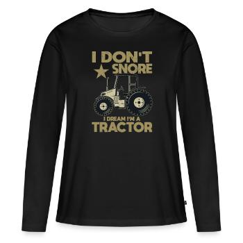 Je ne ronfle pas, je rêve, je suis un - T-shirt manches longues Premium bio Femme - noir - Devant - Julia (174cm)