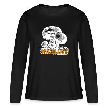 Mycology Retro Fungus Mycology Lover T-Shirt - T-shirt manches longues Premium bio Femme - noir - Devant - Julia (174cm)