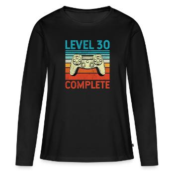 Level 30 Complete - Frauen Premium Bio Langarmshirt - Schwarz - Vorne - Julia (174cm)
