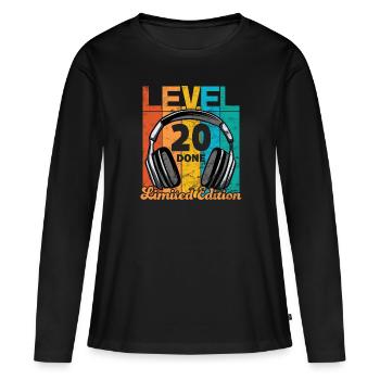 Gaming Geburtstag 20 Jahre Level 20 Complete - Frauen Premium Bio Langarmshirt - Schwarz - Vorne - Julia (174cm)