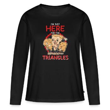 Je suis juste là pour la recette Pizza Making - T-shirt manches longues Premium bio Femme - noir - Devant - Julia (174cm)