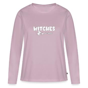 Witches Be Sippin Witch Squad Wine Glass Halloween - T-shirt manches longues Premium bio Femme - rose poudré - Devant - Julia (174cm)