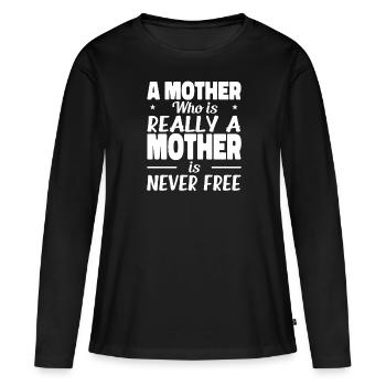 Une mère qui est vraiment une mère - T-shirt manches longues Premium bio Femme - noir - Devant - Julia (174cm)