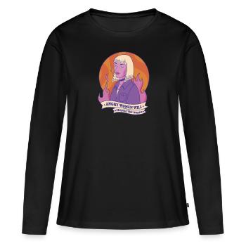 Angry women become the world girl blonde - Women's Premium Organic Long Sleeve Shirt - black - Front - Julia (174cm)