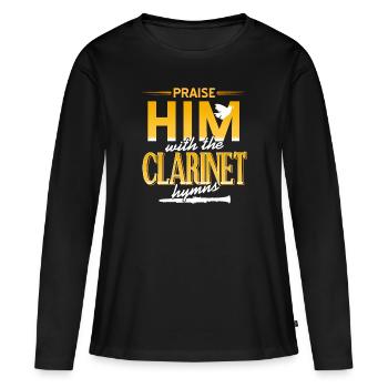 Louez-le avec les hymnes de clarinette cool rétro - T-shirt manches longues Premium bio Femme - noir - Devant - Julia (174cm)