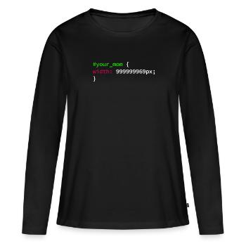 Code de codage des développeurs de programmeurs Web et CSS - T-shirt manches longues Premium bio Femme - noir - Devant - Julia (174cm)