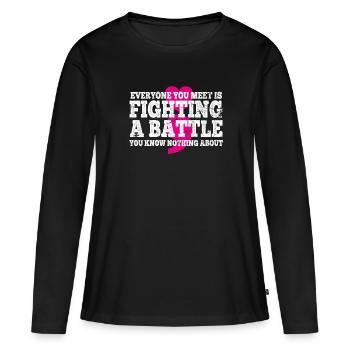 Santé mentale Dépression Motivation Anxiété Rêve - T-shirt manches longues Premium bio Femme - noir - Devant - Julia (174cm)