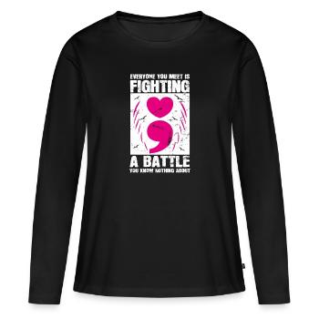 Mental Health Depression Motivation Angst Traum - Frauen Premium Bio Langarmshirt - Schwarz - Vorne - Julia (174cm)