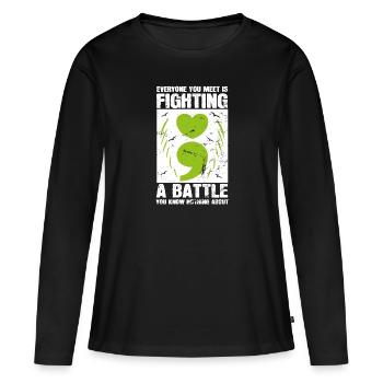 Santé mentale Dépression Motivation Anxiété Rêve - T-shirt manches longues Premium bio Femme - noir - Devant - Julia (174cm)