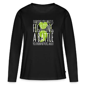 Santé mentale Dépression Motivation Anxiété Rêve - T-shirt manches longues Premium bio Femme - noir - Devant - Julia (174cm)