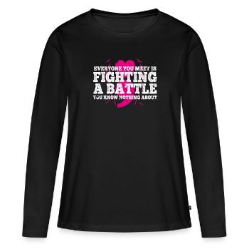 Santé mentale Dépression Motivation Anxiété Rêve - T-shirt manches longues Premium bio Femme - noir - Devant - Julia (174cm)