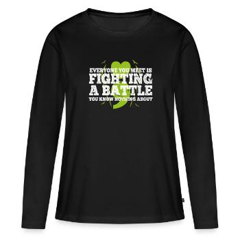 Santé mentale Dépression Motivation Anxiété Rêve - T-shirt manches longues Premium bio Femme - noir - Devant - Julia (174cm)