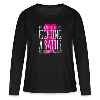 Santé mentale Dépression Motivation Anxiété Rêve - T-shirt manches longues Premium bio Femme - noir - Devant - Julia (174cm)