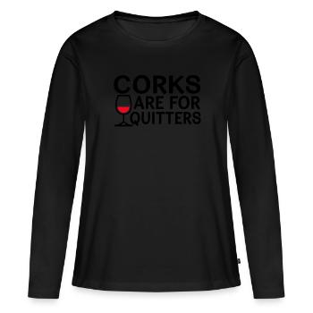 Les bouchons de liège sont des choses amusantes pour Drückeberger - T-shirt manches longues Premium bio Femme - noir - Devant - Julia (174cm)