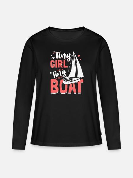 Kleines Mädchen Kleines Boot Segelschule Ostsee - Premium økologisk langærmet T-shirt til kvinder - sort