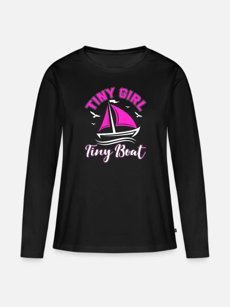 Kleines Mädchen Kleines Boot Segelschule Ostsee - Premium økologisk langærmet T-shirt til kvinder - sort