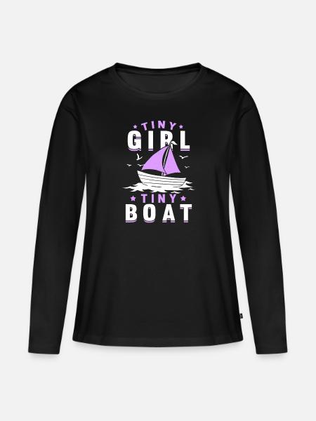 Kleines Mädchen Kleines Boot Segelschule Ostsee - Premium økologisk langærmet T-shirt til kvinder - sort