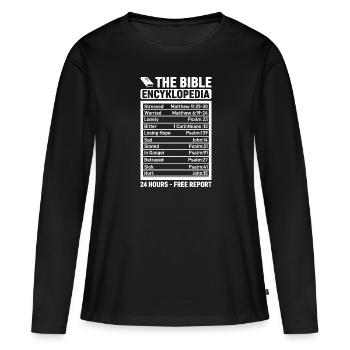 The Bible Encyklopedia 24 heures - Gratuit - T-shirt manches longues Premium bio Femme - noir - Devant - Julia (174cm)