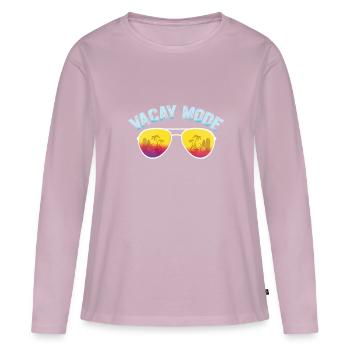 Vacay-Modus-Urlaubs-Road-Trip-Urlaubs-Outfit - Frauen Premium Bio Langarmshirt - Altrosa - Vorne - Julia (174cm)