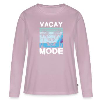 Vacay-Modus-Urlaubs-Road-Trip-Urlaubs-Outfit - Frauen Premium Bio Langarmshirt - Altrosa - Vorne - Julia (174cm)