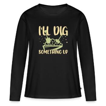 Orpaillage de l’or Prospecteurs d’or Chercheurs d’or - T-shirt manches longues Premium bio Femme - noir - Devant - Julia (174cm)