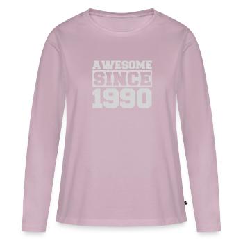 Awesome since 1990 - Women's Premium Organic Long Sleeve Shirt - dusky pink - Front - Julia (174cm)