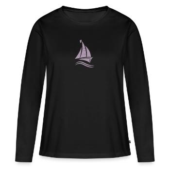 Voilier Licence voile - T-shirt manches longues Premium bio Femme - noir - Devant - Julia (174cm)